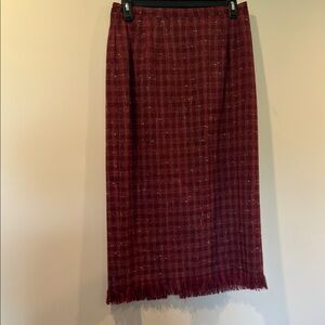 Sag Harbor Red Midi Pencil Skirt